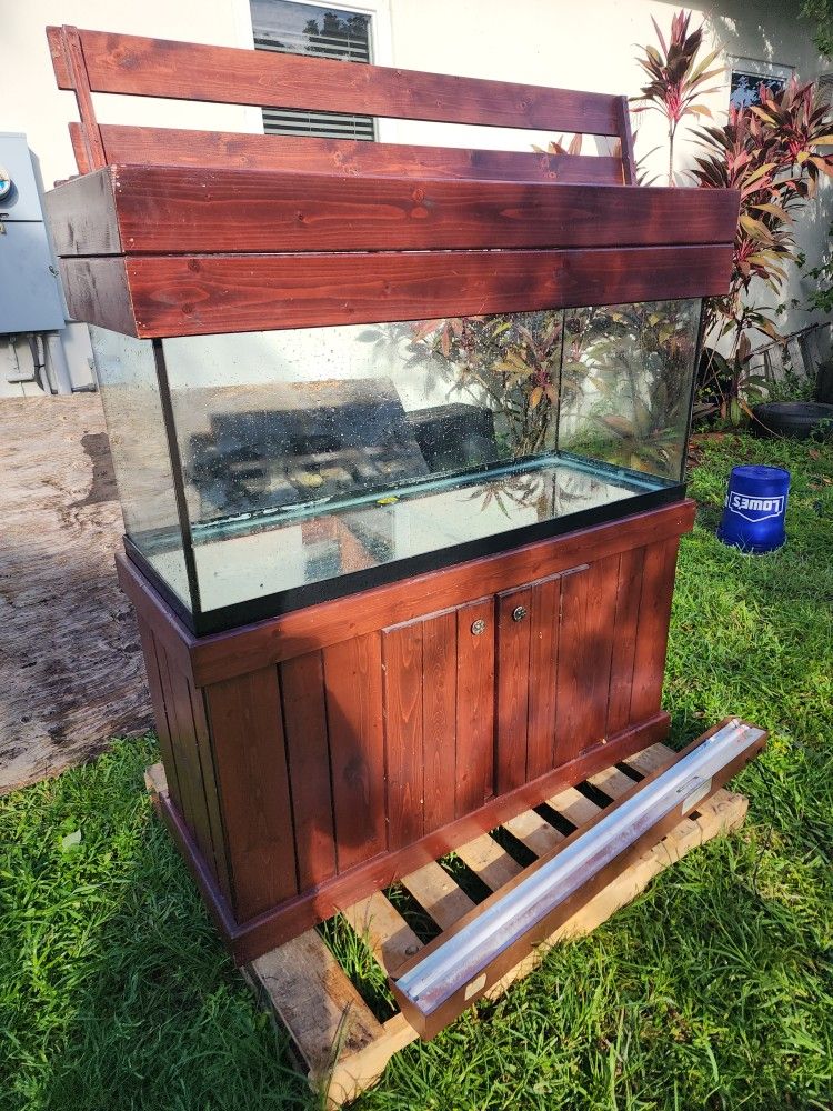 75 Gallon Fish Tank With Top And Bottom Stand (Solid Wood)
