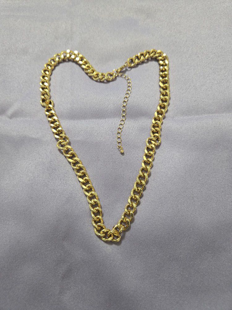 18K GOLD PLATED CUBAN NECKLACE-UNISEX