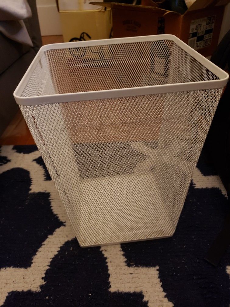 2 x Ikea DRÖNJÖNS Wastepaper Basket (Mesh Trash Bin) - White