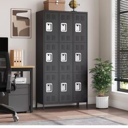 GAOMON 9 Doors Employee Lockers for Office, Metal Sorage Locker Combination, Lockable Employees Metal Locker with Door, Industrial Storage Lockers for