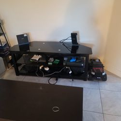 Black Glass TV Stand