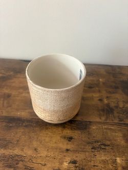 Textured Cylindrical Woven Planter Pot