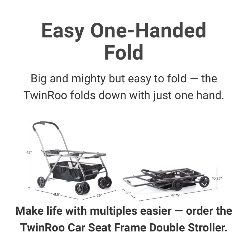 TwinRoo + infant car seat frame double stroller