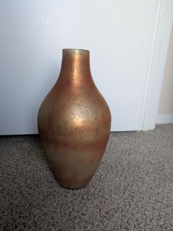 Orange Metallic Mercury Glass Vase