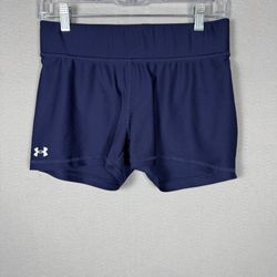 Under Armour Womens Large Compression HeatGear Shorts Navy