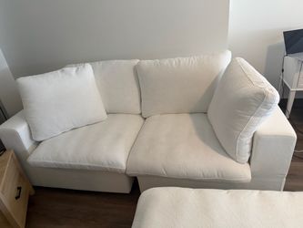 Nubes Cloud 2-Piece Modular Loveseat with Matching Ottoman in white