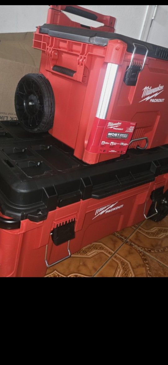 Milwaukee Packout Chest Box New $185. Roller $145. Both $320