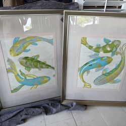 Koi fish Artwork- Set Of 2