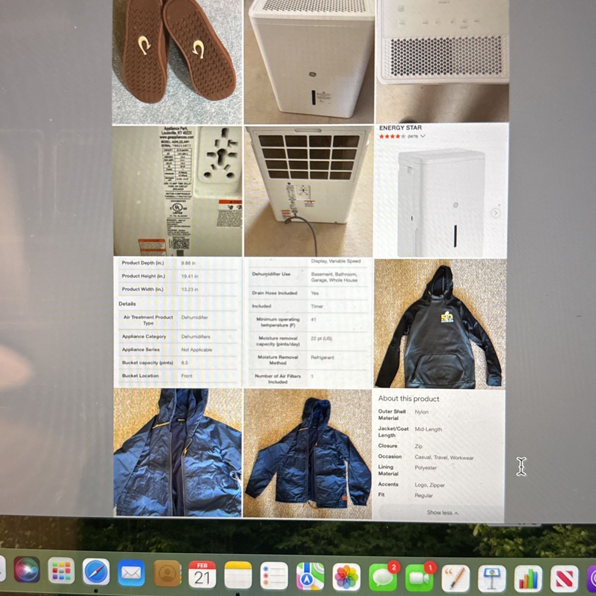 GE Dehumidifier, Shoes, Jacket