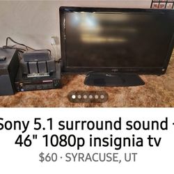 46" TV and Surround Sound 