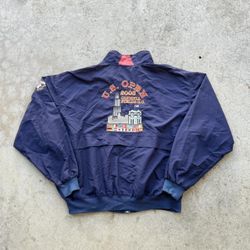 Vintage 2003 US Open Olympic Fields Embroidered Navy Full Zip Windbreaker  