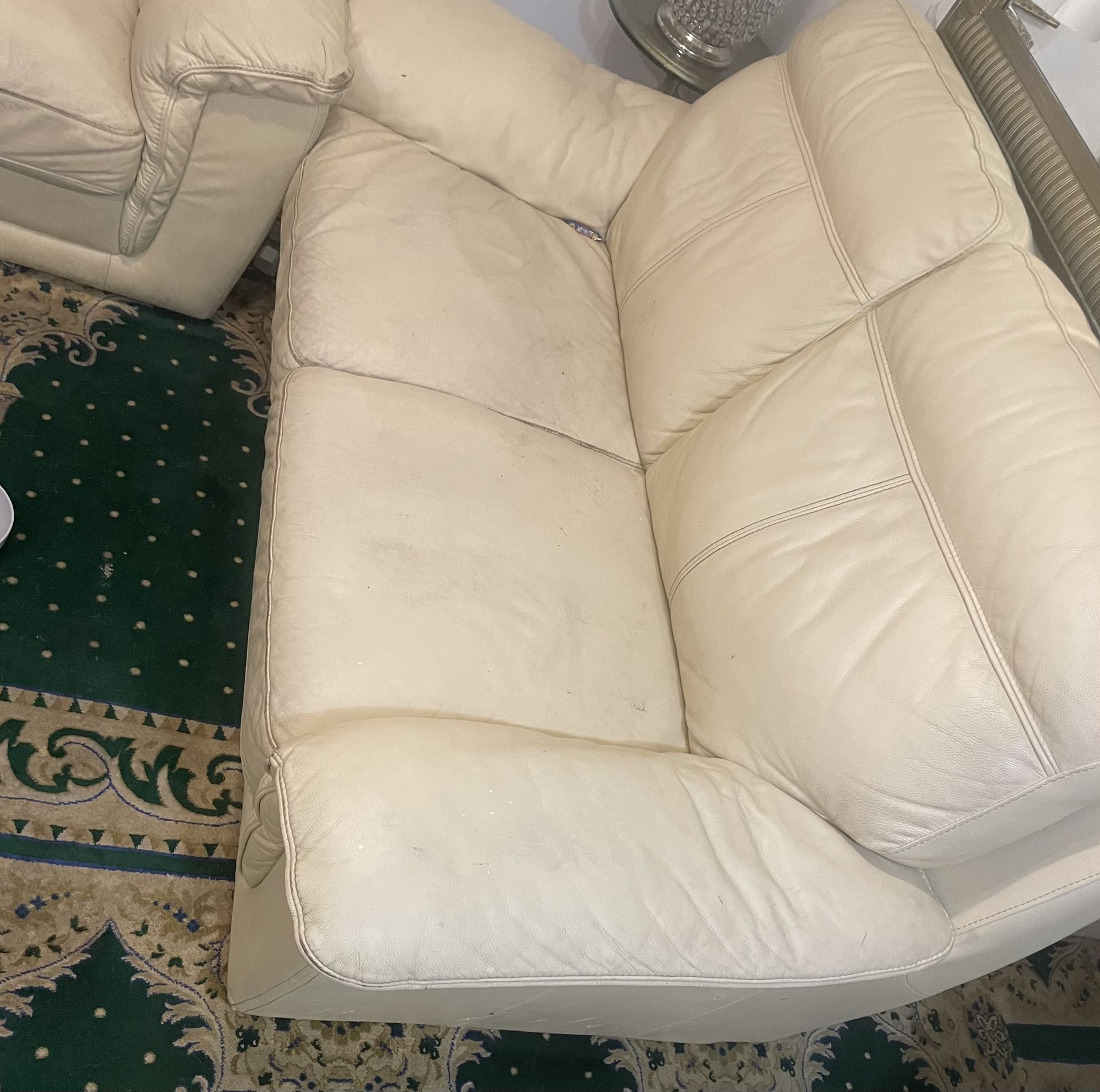 Italian Leather Love Seat