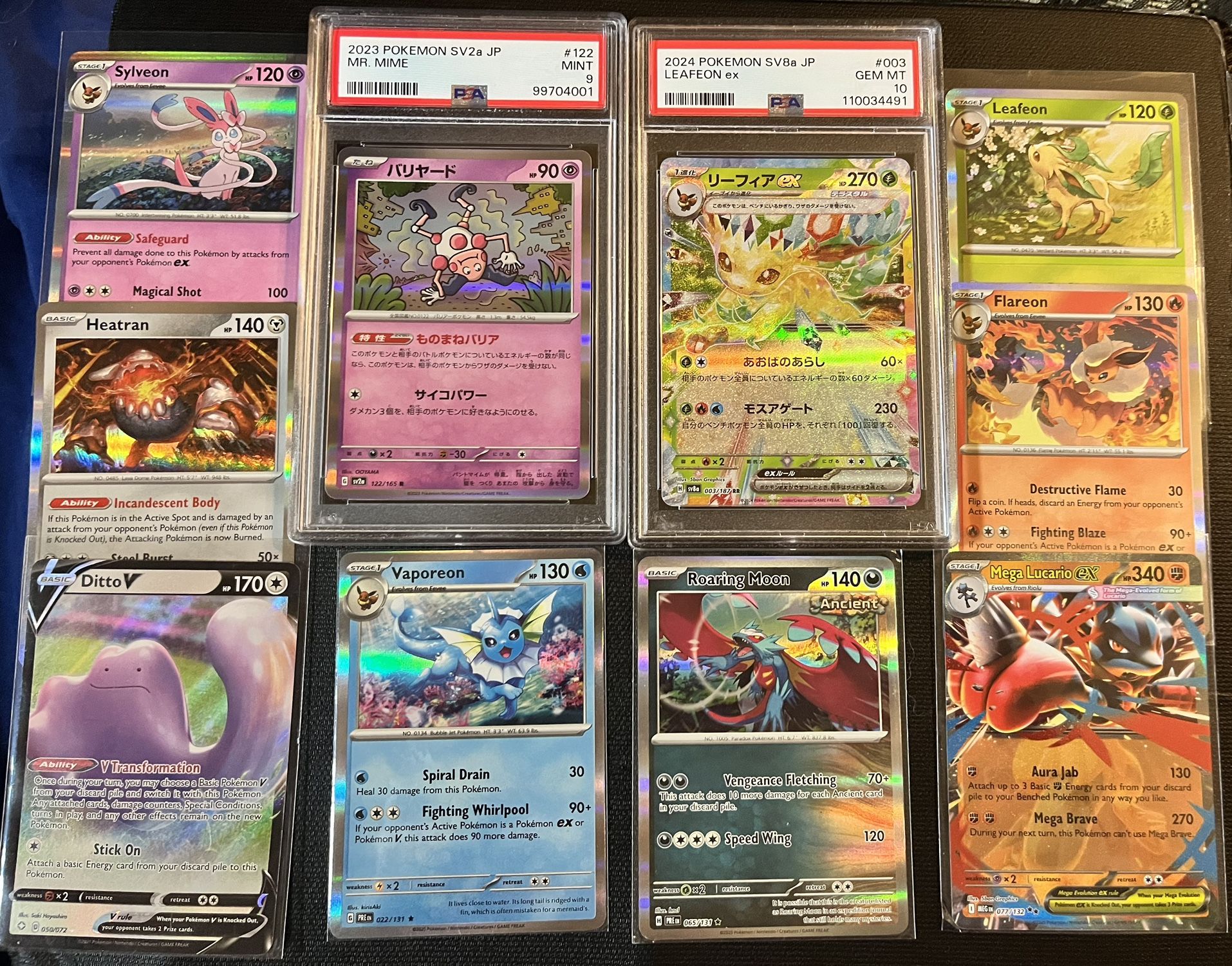 Set of Pokemon Cards with 2 Graded Slabs