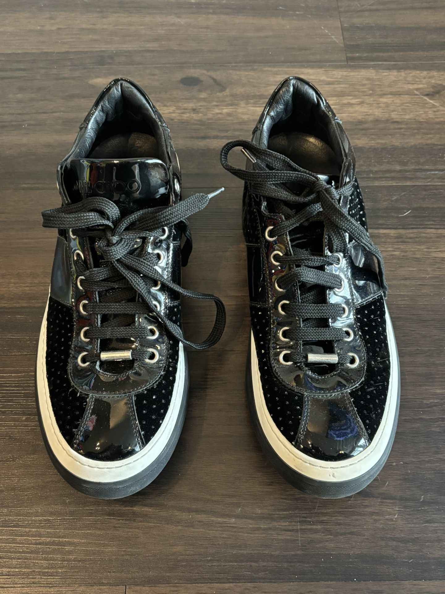 Size 9.5 - Jimmy Choo Low Top Belgravia Black Embellished