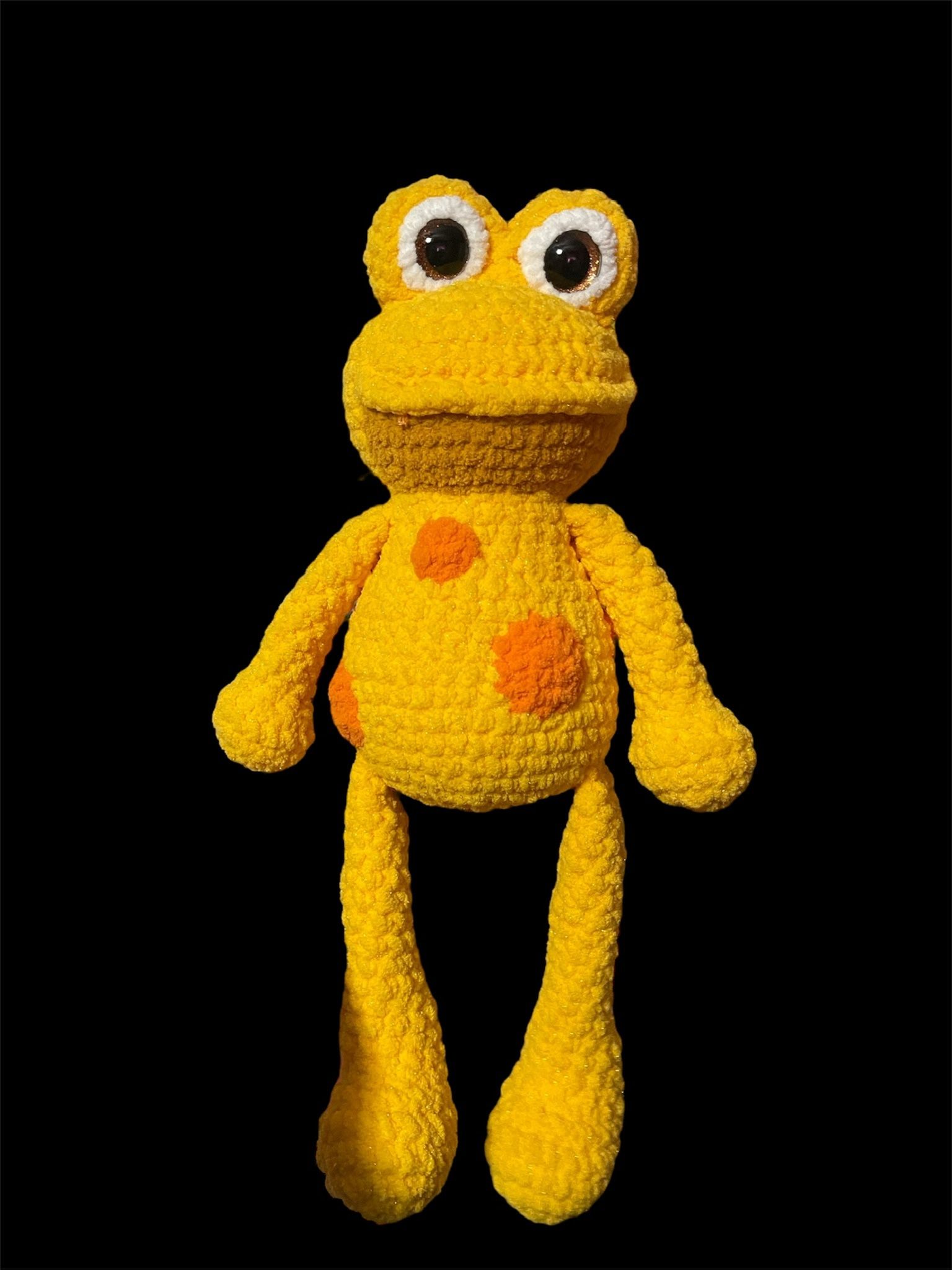 Yellow Frog Crocheted Plushie