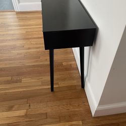 Black Wood Console Table with 3 Draws