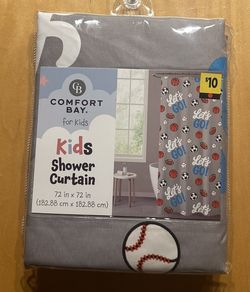 Comfort Bay for Kids Sports Themed Shower Curtain