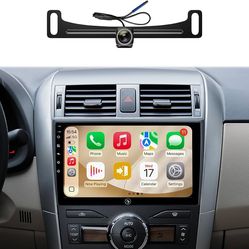 QLED Linux Car Stereo for Toyota Corolla 2008-2013, Fast Boot Wireless CarPlay & Android Auto Touch Screen Radio, Dash Kit Replacement with AHD 1080P 