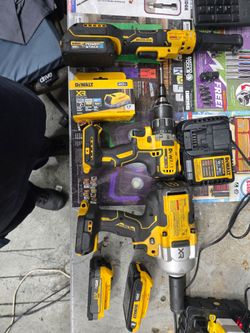 Dewalt power tool set with charger and batteries