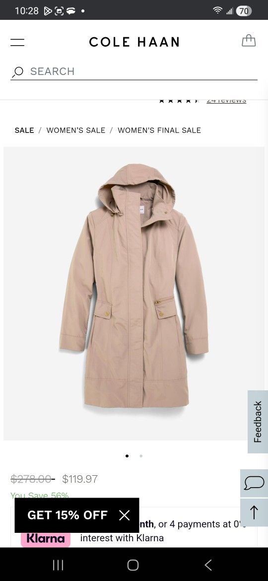 Brand New Colehann Rain Coat Women's Lg