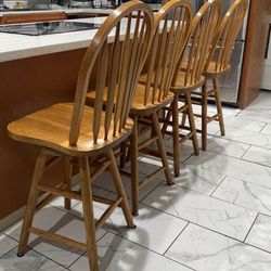 4 Dining High Chairs That Spins Real Wood Strong