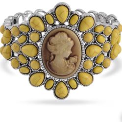 Yellow Cameo Bracelet 