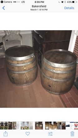 Wine barrel end tables