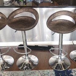 SUPER DEAL adjustable pub wicker bar stools