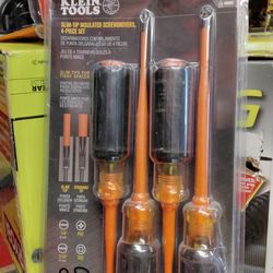 KLEIN TOOLS SLIM - TIP INSULATED SCREWDRIVER, 4 - PIECE SET