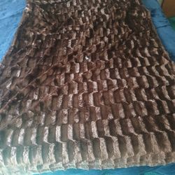 Fur Blankent With Silk On The Back 