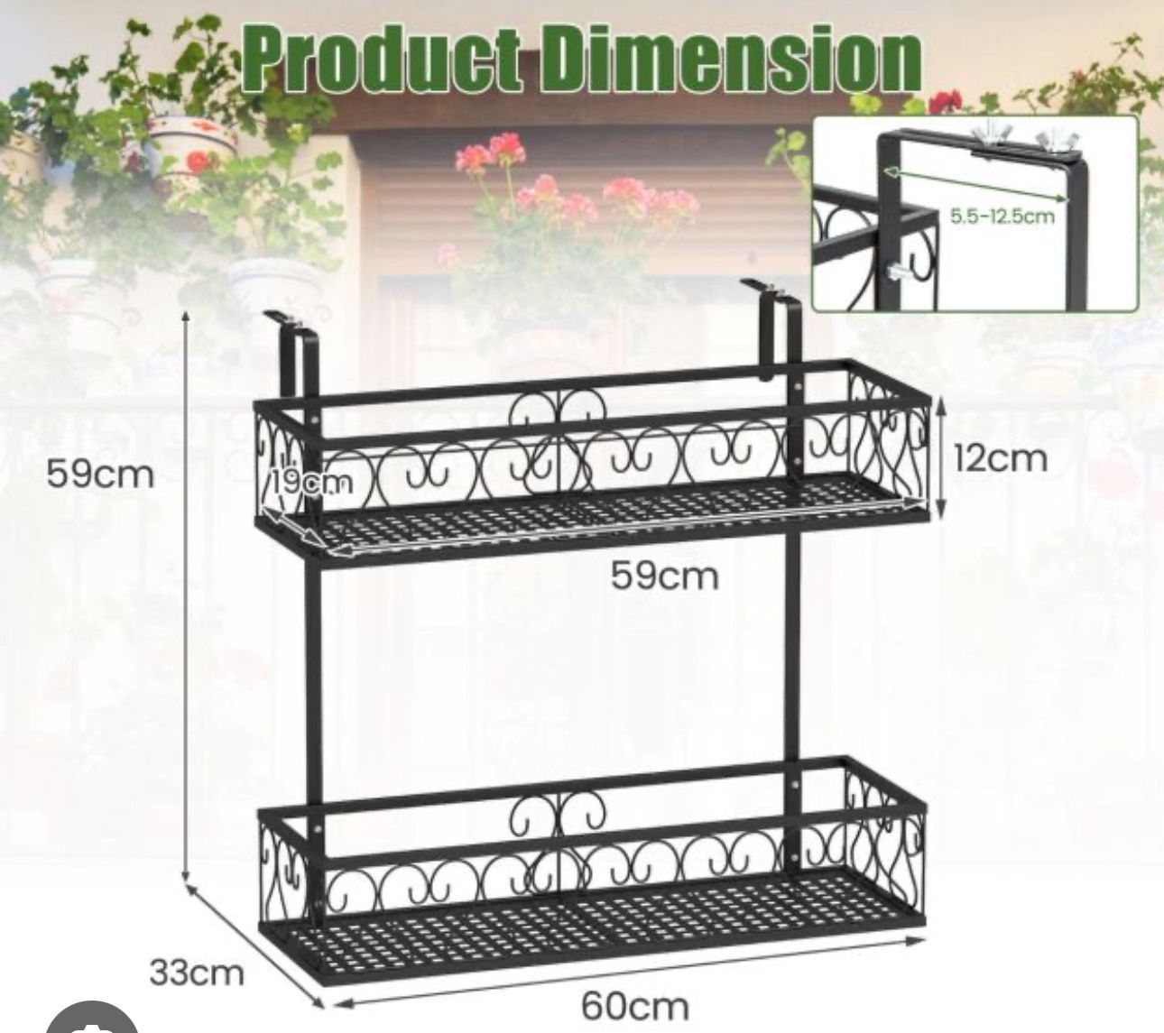 All New Flower Pot Holder With 2 Planter Baskets