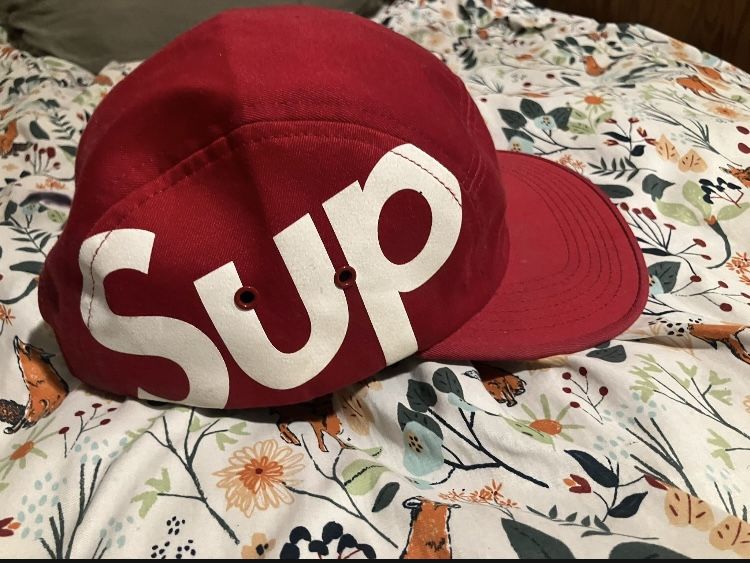 Red, “sup” Logo, Supreme Hat