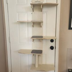 Wooden  Cat  Climber - Attaches to Door