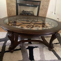 Wooden Glass Coffee Table