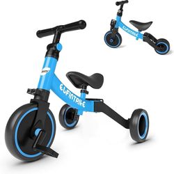 5 in 1 Toddler Bike for 1 Year to 4 Years Old Kids, Toddler Tricycle Kids Trikes Tricycle, Toys for Boy & Girl, Balance Training, Removable Pedals