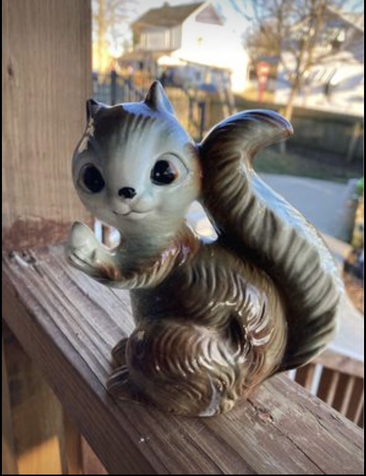 Glazed Ceramic Garden Squirrel
