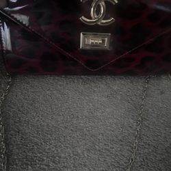 Two Bag, Gorgeous, One Red And Black Leopard Pattern Leather With Gold, The Other Black Leather