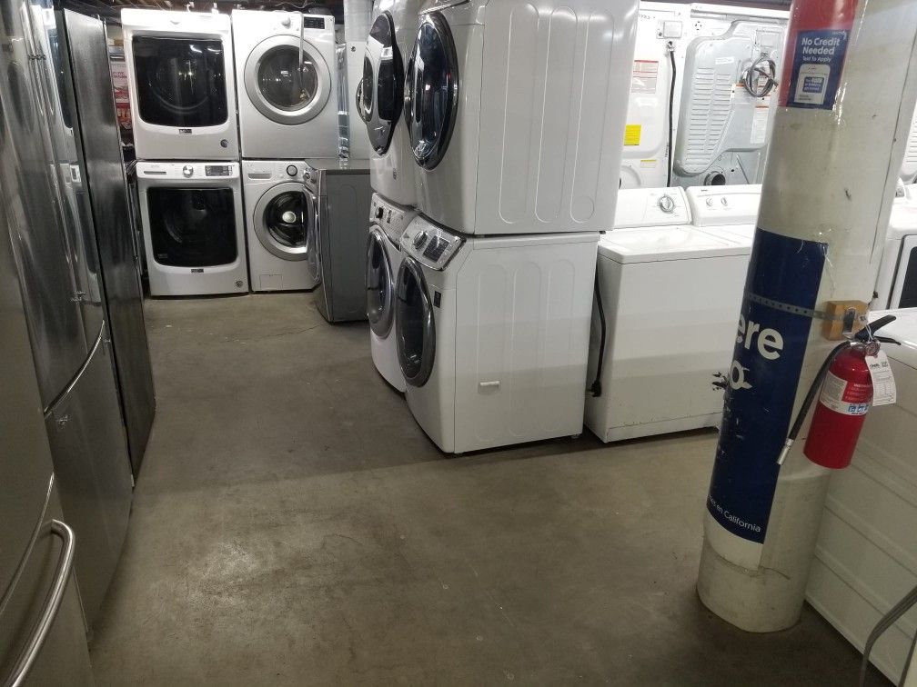 Huge Sale Warehouse Full Certified Refurbish Recondition Gently Used Washer Dryer Refrigerator Stove Oven Stackable Samsung GE Whirlpool LG Kenmore
