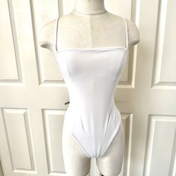 Fashion Nova White Sleeveless Body Suit 