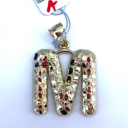 10Kt Yellow Gold Nugget Letter M Pendant 3.40g 197062/14