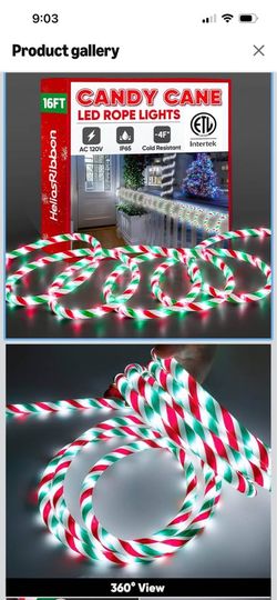 HeliosRibbon Candy Cane LED Rope Lights