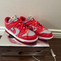Nike Dunk Low- Offwhite University Red (Read Description)