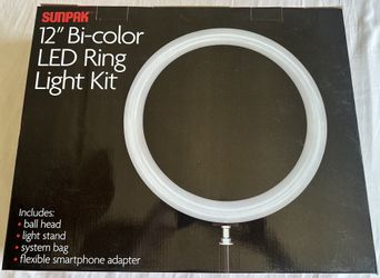 Sunpak 12” bi-color LED Ring Light Kit