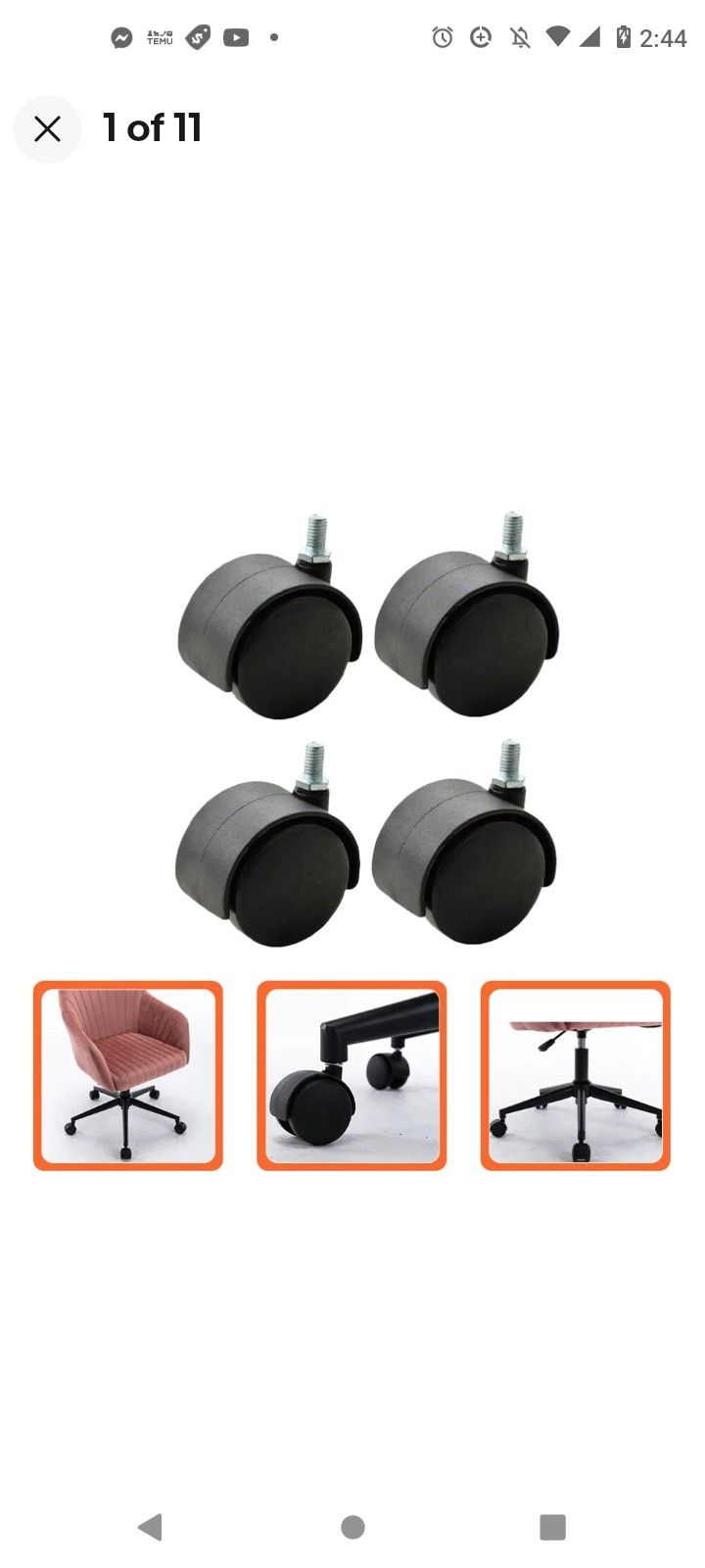 **4PCS 1.5Inch Trolley Desk Chair Casters Office Furniture Casters Small Casters**