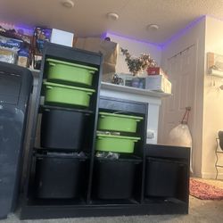 IKEA Trofast Black Wooden  Storage Unit With Green Tub