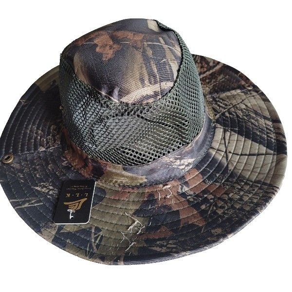 Camo Boonie Mesh Hat Hunting Fishing Hiking Camping Tree Leaf Camouflage Sun Cap