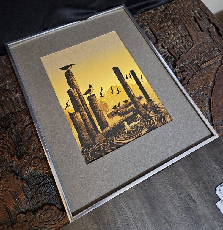 Walton Butts 'Evening Gulls' Framed Signed Print