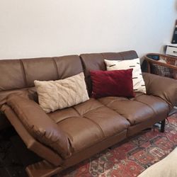 Brown Leather Futon