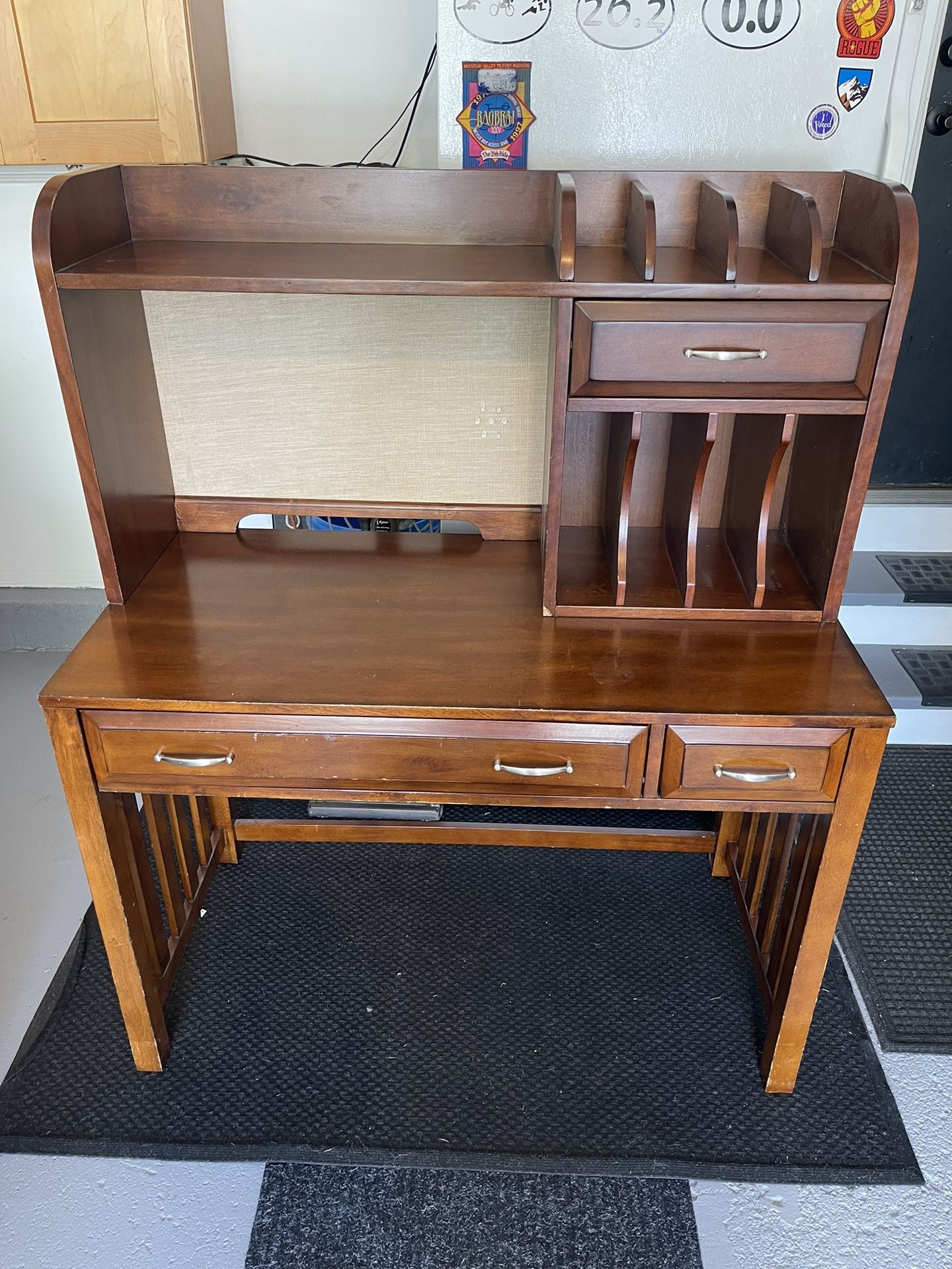 Solid Wood Desk With Removable Hutch