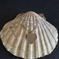 Vintage 12K gold filled circle link chain and Heart Charm Pre Owned.